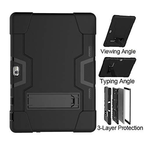 Soatuto Case For Dragon Touch K10 Tablet、Gtyd Tab 、Foren-Tek Tablet、Tagital Tab 10 Inch Case Drop-Proof And Shock-Resistant Rugged Hybrid Armmor Protective Cover Case Built-In Kickstand (Black/Black) #TOP4