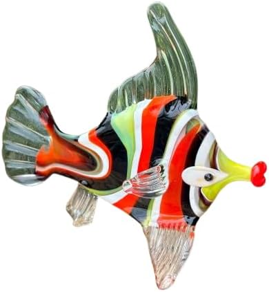 Glass Fish Figurine Hand Blown Miniature Murano Style Fish Art Glass Aquarium Decoration Small Fish Tank Ornament Unique Gift for Collectors &