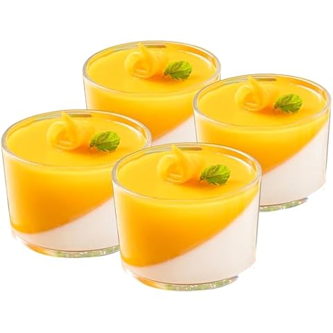 Baalaka Ramekins Oven Safe, Creme Brulee ramekins set of 4,Small Glass Bowls 4oz, Dipping Sauce Cups, Clear Salad Dressing Container and Dessert Bowls for Custard Cover