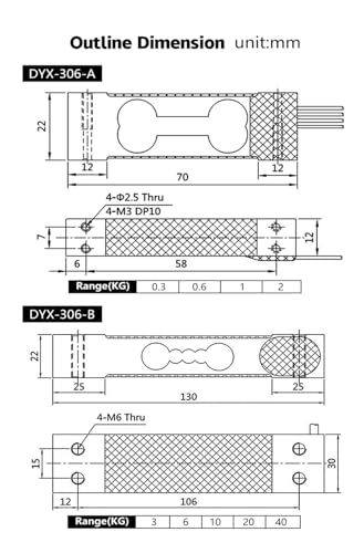 Sensor de pesaje DYX-306 de 0 a 20kg de alta precision para basculas de banco 3