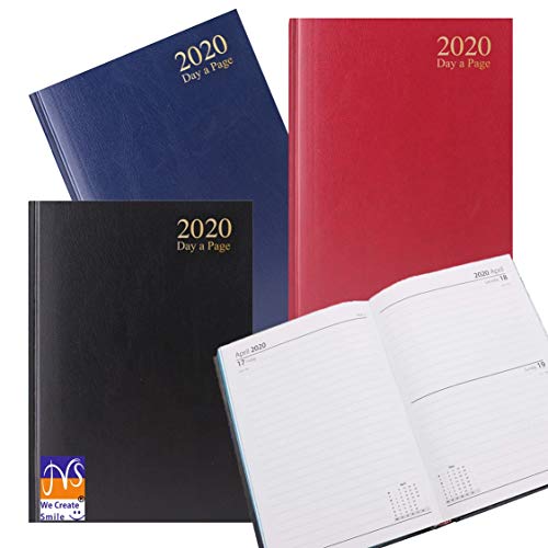 Diario de tapa dura y tamaño A5 para 2018, cada página es un día, el sábado y el domingo comparten página, color azul (3182)