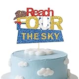BOBYIYI Reach Four the Sky Cake Topper Toy Inspired Story 4th Birthday Decor Cartoon Story Party Supplies for Boy Girl