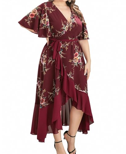 Robe col en v élégante et sexy avec taille cintrée pour femme