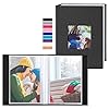 Lanpn Album Photo 10x15 Mini Petit Format 50 Pochette 2 Paquets, Lin Tissu Album pour Vertical Photos (Noir)