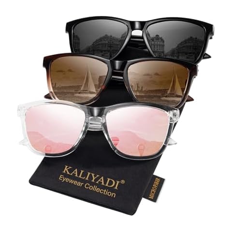 KALIYADI Womens-Sunglasses Polarized Sunglasses-Womens Trendy: Retro Sun Glasses with UV Protection for Travel Driving Cover