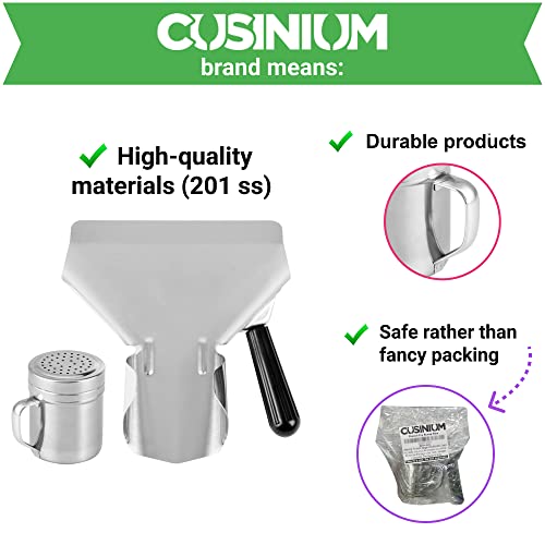 cusinium concession popcorn scoop and dredge bundle - metal popcorn scooper - french fry scoop