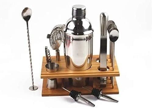 Kit de Coctelera de Acero Inoxidable con Soporte de Bambú miniatura 4