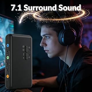 Ticfox Scheda audio esterna USB 7.1 a 8 canali USB Soundbox esterno digitale compatibile con 12 Mbps, suono surround dinamico 3D, compatibile con PC laptop desktop (nero)