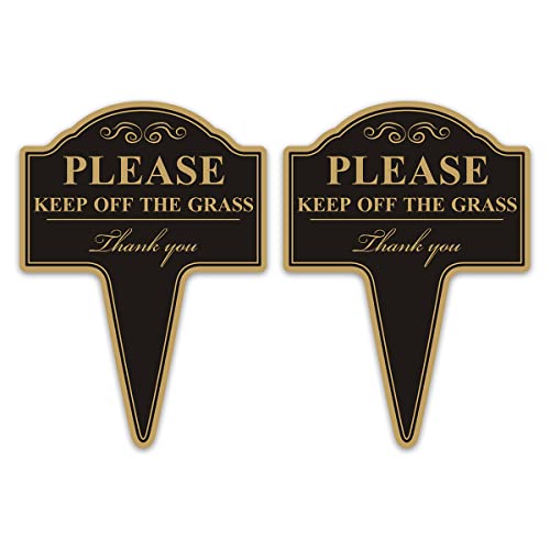 Keep Off the Grass Sign Yuntarda 2-Pack 10x14 Stay Off Grass for Yard with Stake Double Sided No Poop Dog Sign for Lawn Easy Install for Outdoor Use