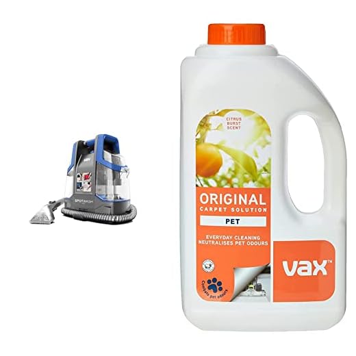 Vax SpotWash Duo Spot Cleaner | Lifts Spills & Stains from Carpets, Stairs, Upholstery | Dedicated Messy Tool for Pets – CDCW-CSXA & 1-9-142054 Original Pet 1.5L Carpet Cleaner Solution, White