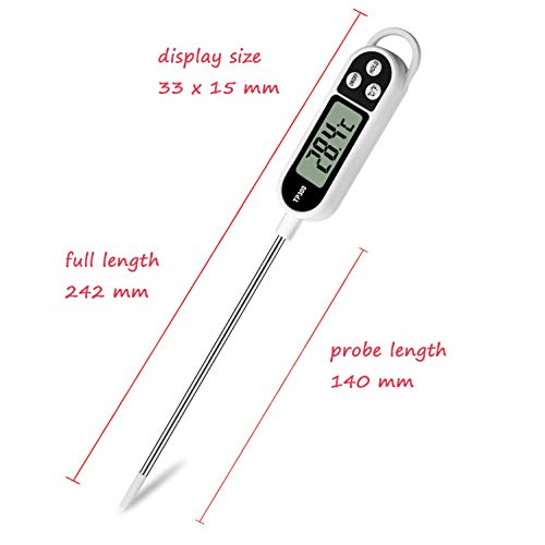 Meat Food Candy Thermometer, Probe Instant Read Thermometer, Digital Cooking Kitchen Bbq Grill Thermometer With Long Probe For Liquids Pork Milk Yogurt Deep Fry Roast Baking Temperature #TOP1