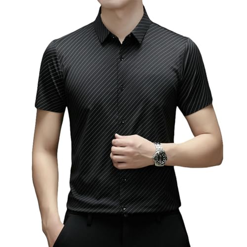 Chemise courte rayée homme légère et sans couture pour un confort d'été