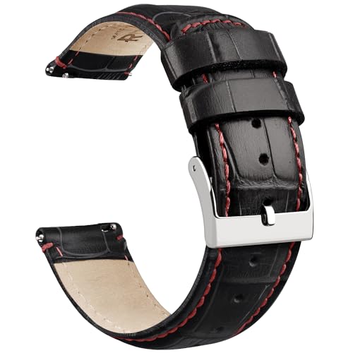 Image of Ritche Christmas Gift Quick Release Leather Watch Bands Genuine Leather Watch Strap for Samsung Galaxy Watch 6 Band Classic 43mm 47mm 40mm 44mm 18mm, 20mm or 22mm for Men and Women, White Elephant Gifts, Stocking Stuffers for Men