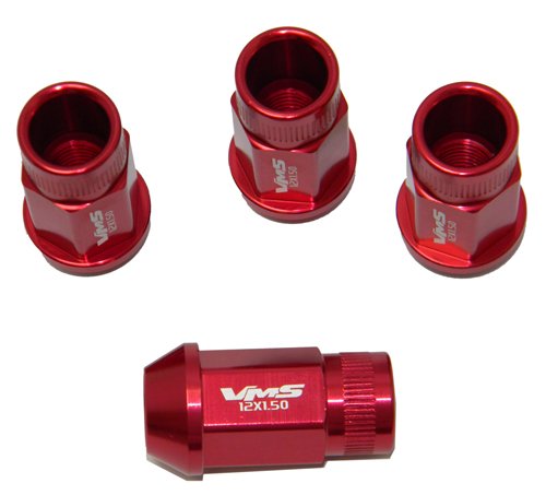 Vms Racing 12X1.5 20Pc Piece Red Open End Lightweight Aluminum Racing Lug Nuts Compatible With Honda Civic Si Ex Lx Dx 2006-2019 With 5 Lug Wheel Pattern #TOP1