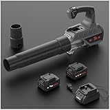 WANGCAIER Cordless Leaf Blower Vacuum Shredder, 18300 RPM Lightweight Mulcher with Battery and Charger for Lawn Care and Patio Maintenance