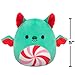 Squishmallows Original 5-Inch Holiday 4-Pack – Ethel Hot Chocolate, Floyd French Fries, Keiko Blue Christmas Tree, Ricardo Peppermint Bat – Official Jazwares Plush (Little)