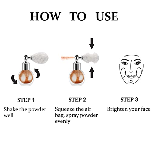 Highlighter Powder Spray，Glitter Spray Shimmer Spray Sparkle Spray High Gloss Powder Glitter Highlighter Makeup Spray For Face Body Hair Cosmetic-04 Bronze #TOP5