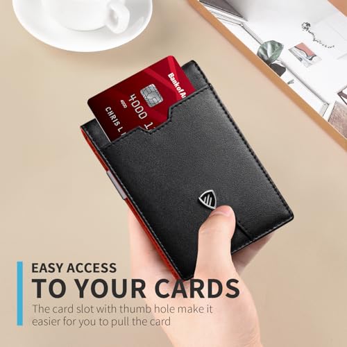 Image of RUNBOX Mens Slim Wallet with Money Clip RFID Blocking Bifold Credit Card Holder for Men with Gift Box