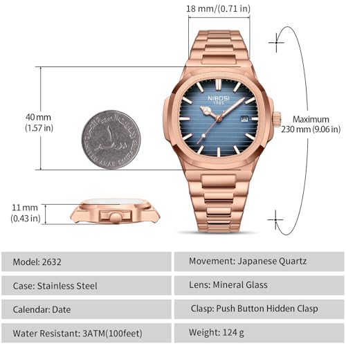 Image of NIBOSI Men's Watch Analog Chronograph Quartz Wrist Watch for Men Business Waterproof Military Stainless Steel Dress Watches Calendar
