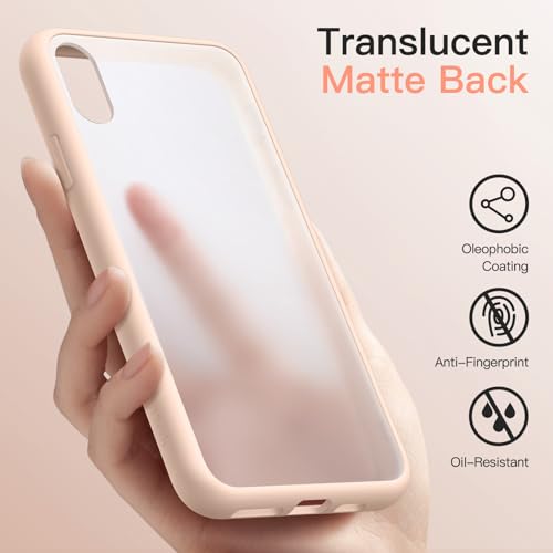 JETech Matte Case for iPhone Xs and iPhone X 5.8-Inch, Shockproof Military Grade Drop Protection, Frosted Translucent Back Phone Cover, Anti-Fingerprint (Dusky Pink) - Image 3