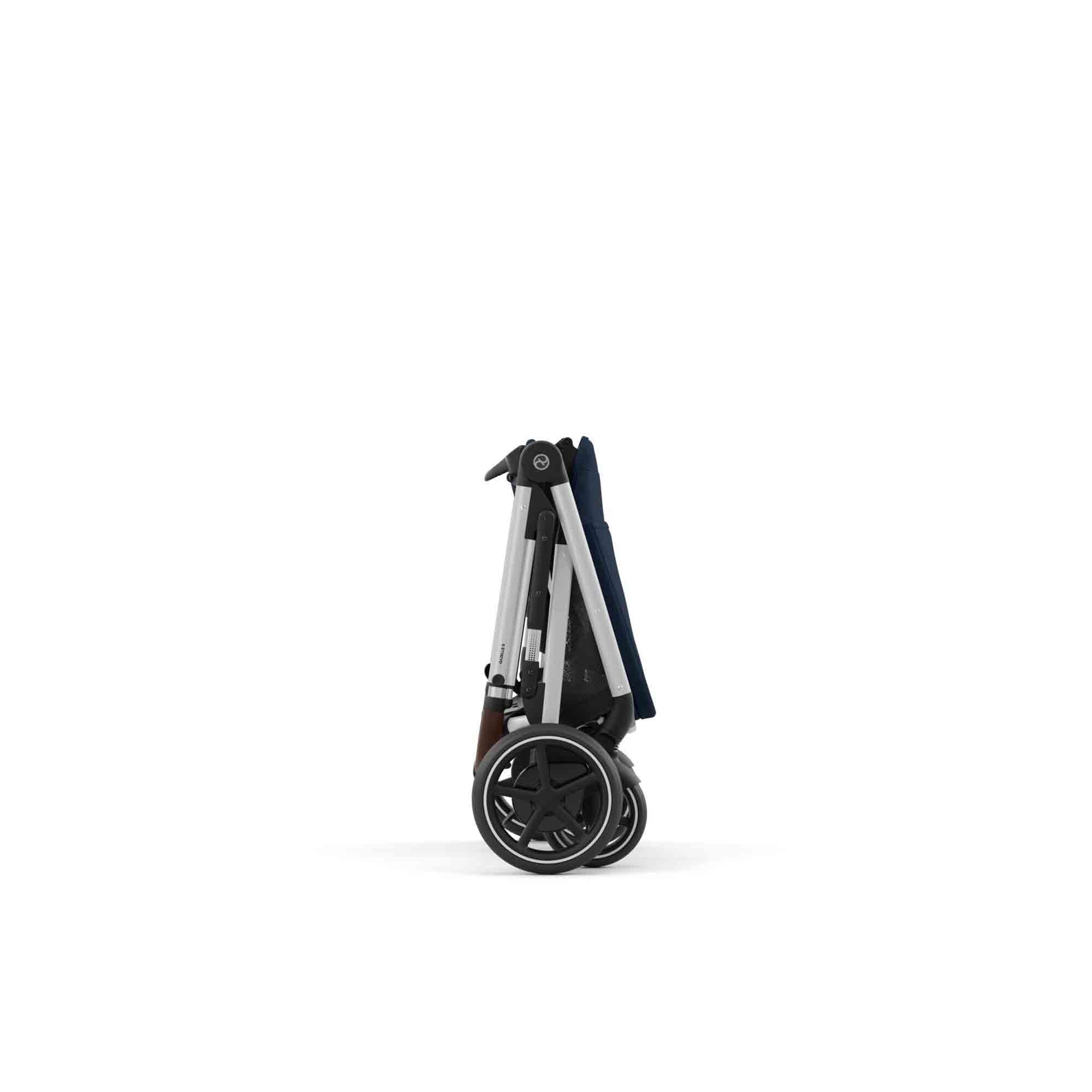 CYBEX Poussette Gold e-GAZELLE S, de la naissance à environ 4 ans, max. 22 kg (mode simple) / 2x 22 kg (mode duo), système tout-en-1 avec propulsion électrique et 20+ configurations, bleu océan