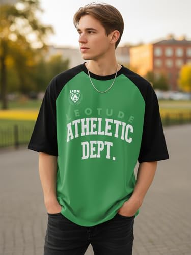 Image of LEOTUDE Men Polycotton Classy Look Regular Fit Round Neck Half Sleeve Tshirt| Colorful Oversized Fit T-Shirt for Mans