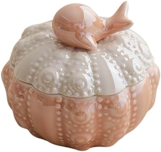 Ceramic Little Whale Jewelry Box Storage Jar For Rings, Necklaces Desktop Ornaments(Orange color)