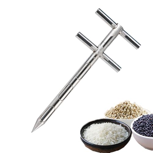 Tubo de muestreo giratorio de doble capa, muestreador de grano de acero inoxidable con 3 ranuras, ideal para muestras de arroz, maíz, trigo y soja