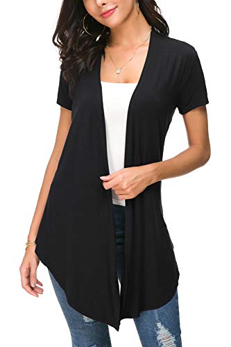 Urban CoCo Womens Open Front Short Sleeve Cardigans for Women Lightweight Summer Drape Cardigan Vest2