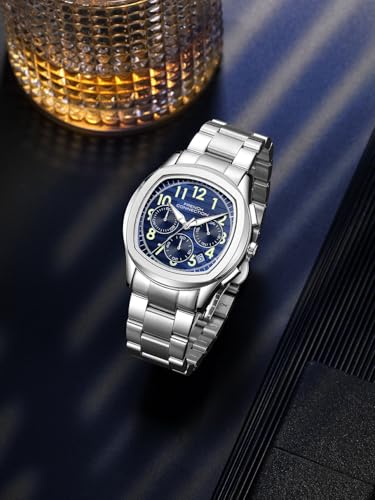 Image of French Connection Megachron | Chronograph Blue Dial | Silver Stainless Steel Strap | Watch for Men - FCD5USM