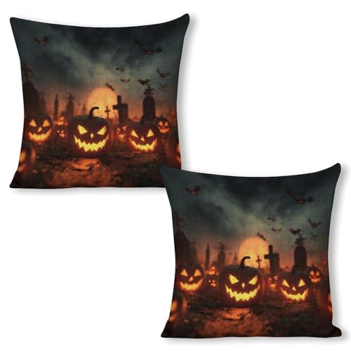 Fundas Cojines Grupo De Calabazas De Halloween