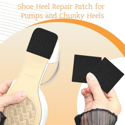 Image of Square Rubber Sole Sheet, Shoe Sole Repair Material for Shoe Heel, 5 /32 Inch Thick, Black, 4 Patches
