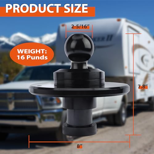 FLEXHITCH Kingpin to Gooseneck Adapter, 5th Wheel to 2-5/16" Hitch – Adaptateur Kingpin vers Col de Cygne, 5e Roue vers Bille 2-5/16"，Gooseneck Ball 101 by FlexHitch - Image 5
