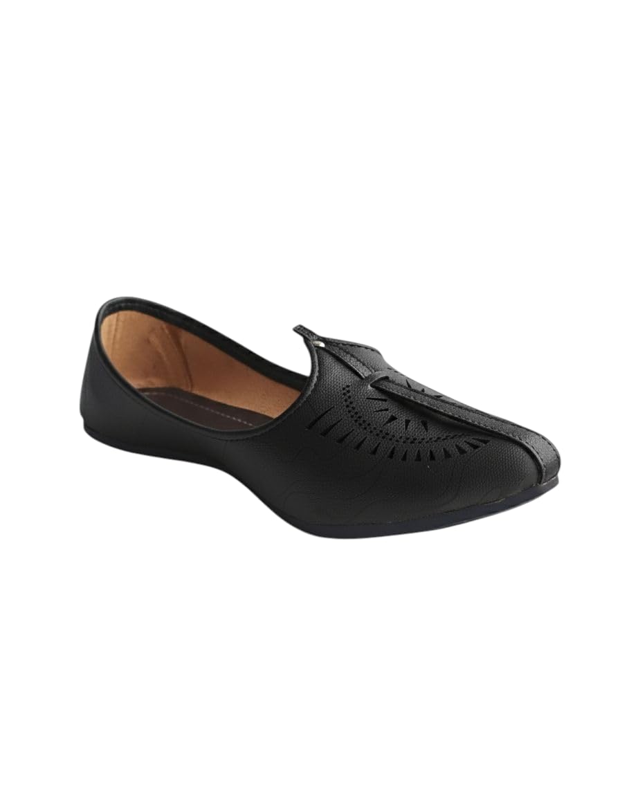 Vestra Aura Soleil Men's Ethnic Mojari Premium Handmade Traditional Footwear Laser Cuts-picture-21