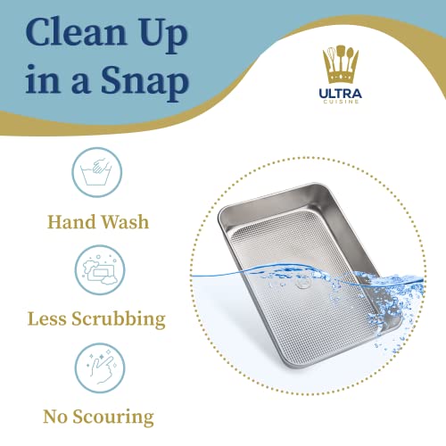 Ultra Cuisine Textured Aluminum 9X13 In Cake Pan Durable, Oven-Safe, Warp-Resistant, Easy Clean For Cooking And Baking #TOP2