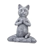 HEATSHAKING 1 Stück Katzenfigur Meditierende für Garten Kunststein Statue zur Innen und Außendekoration Beruhigende Haltung für Entspannte im Garten oder Zuhause
