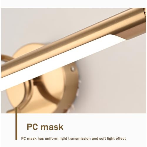 Aplique de pared de diseño minimalista largo en acabado oro con LED integrado 2