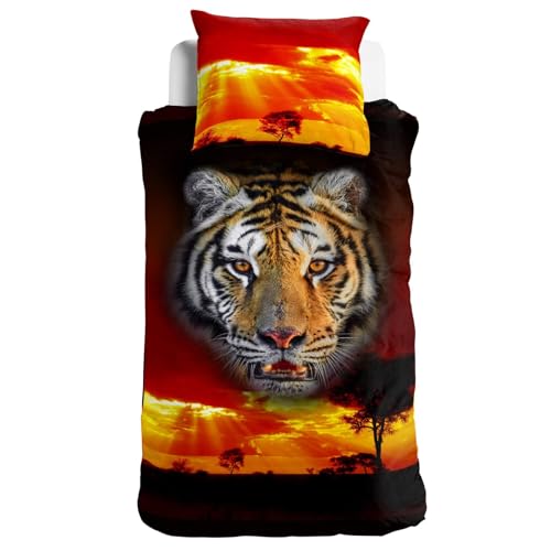 ESPiCO Bettwäsche Sleep and Dream Tiger Tigerkopf Afrika Safari Wildtier...