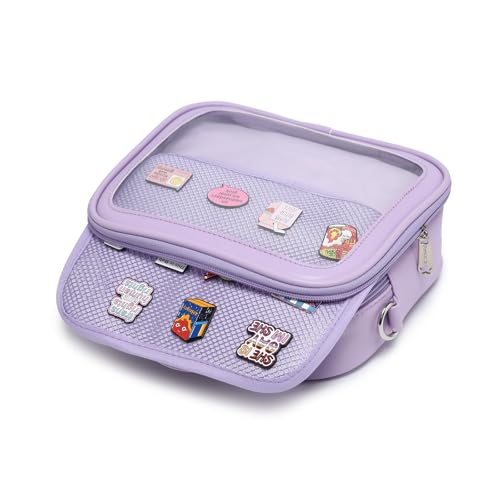 Image of Compact Square Ita Crossbody Purse Pin Display Messenger Shoulder Bag | Shoulder Bag Suits Cosplay And Daily Commutes