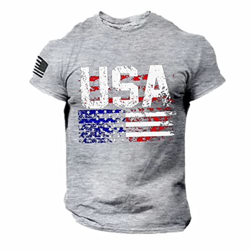 Summer Shirts For Men Novelty Mens 4Th Of July Shirts Short Sleeved Crew Neck Mens Undershirts Camouflage Vintage Tank Top Men Workout Casual Blouse Shirt Men Graphic Tee #TOP25