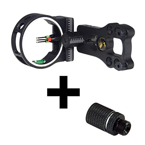 3 Pin Bow Sight - Fiber, Brass Pin, Aluminum Machined - Right