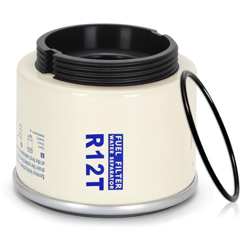 AUIVERED R12T Fuel Filter Water Separator Element - 120AT NPT ZG1/4-19 Automotive Part Fits Marine Diesel Engine - Replaces S3240 18-7947