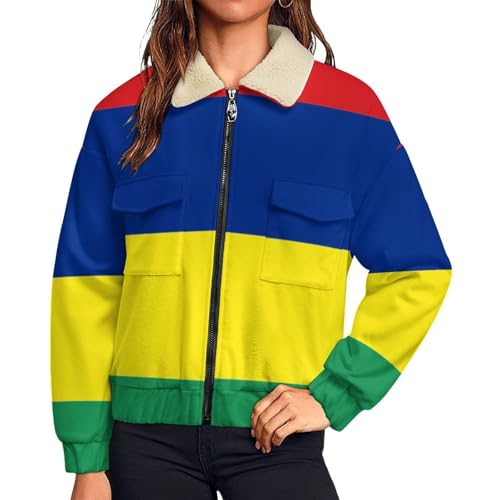 Manteau polaire drapeau île Maurice pour vaincre le froid hivernal avec style