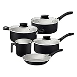 Jogo de Panelas Tramontina Linz em Aluminio com Revestimento Interno e Externo em Antiaderente Starflon Max Preto 05 Peças