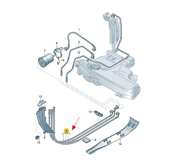 Juego de mangueras de Tubo de Combustible de Retorno de alimentación 1J0200059L, Apto for VW Beetle Bora Golf MK4 Audi A3 Skoda Octavia Seat Leon Toledo Recambio