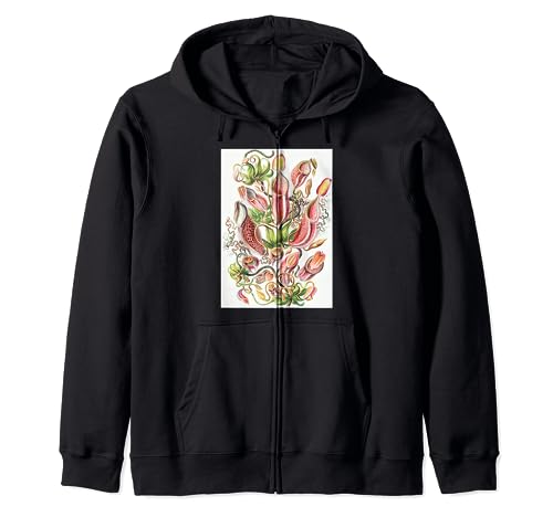 Biology Tropical Pitcher Plants Scientific Haeckel Zip Hoodie