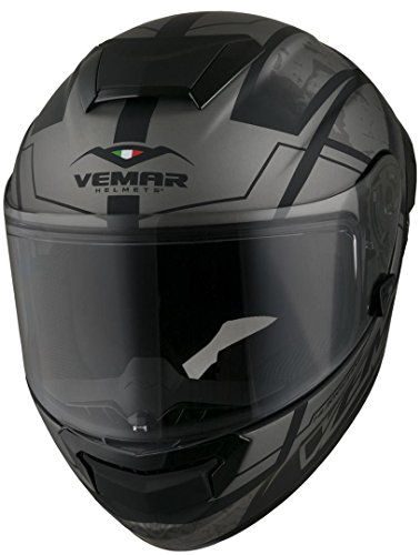  Vemar Casco Moto Hurricane Claw Matt Dark Argento (L, Argento)