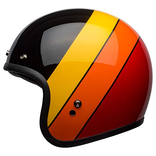 Bell Custom 500 Helmet (Riff Gloss Black/Yellow/Orange/Red - Large) #TOP3
