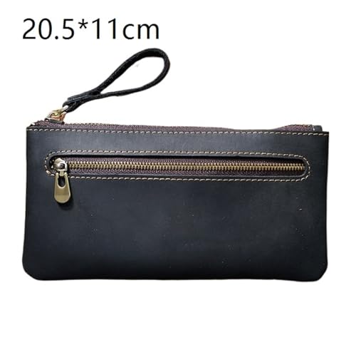 Retro Zipper Portable Simple Clutch Storage Bag Large Capacity Wallet(Green)2