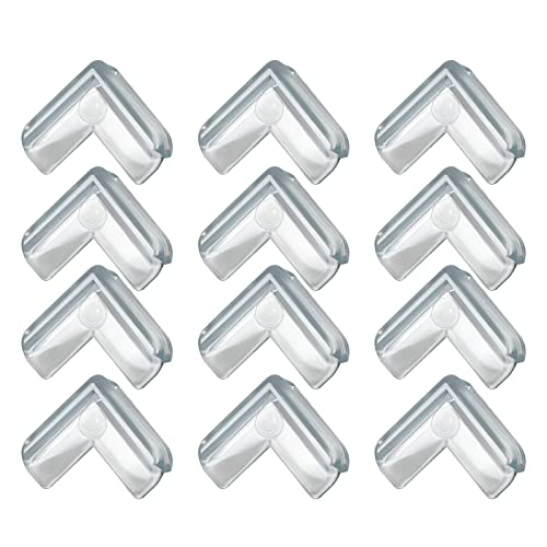 Image of Pack of 12 Corner Protectors for Baby, Clear Corner Protection, Furniture Corner Protection & Edge Protection, Baby Proof Bumper, Furniture & Table Edges Furniture & Sharp Corners Baby Proofing (L Shape)